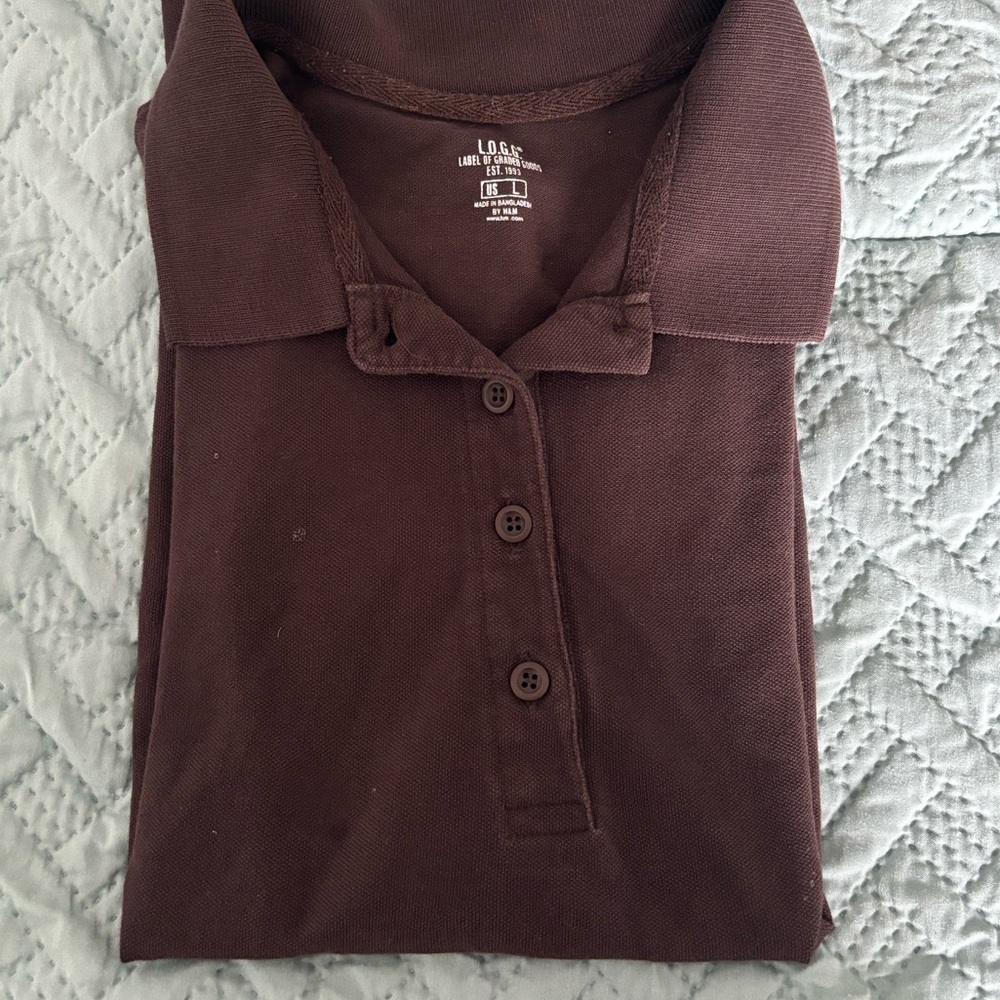Vintage L.O.G.G by H&M brown polo, large